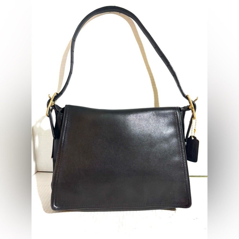 Coach Legacy Flap Vintage Black Leather Shoulder Bag